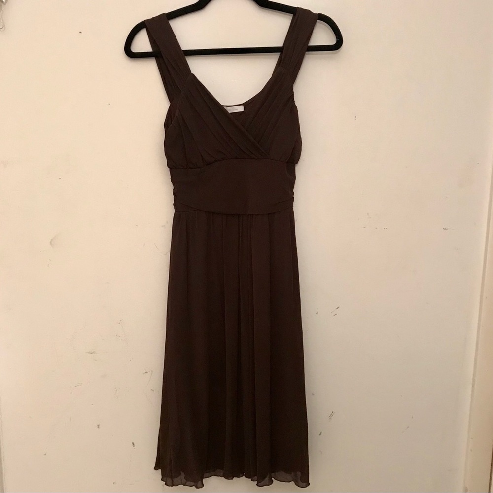 Vintage 90s Y2K brown nylon mesh  Slip dress - Picture 6 of 13